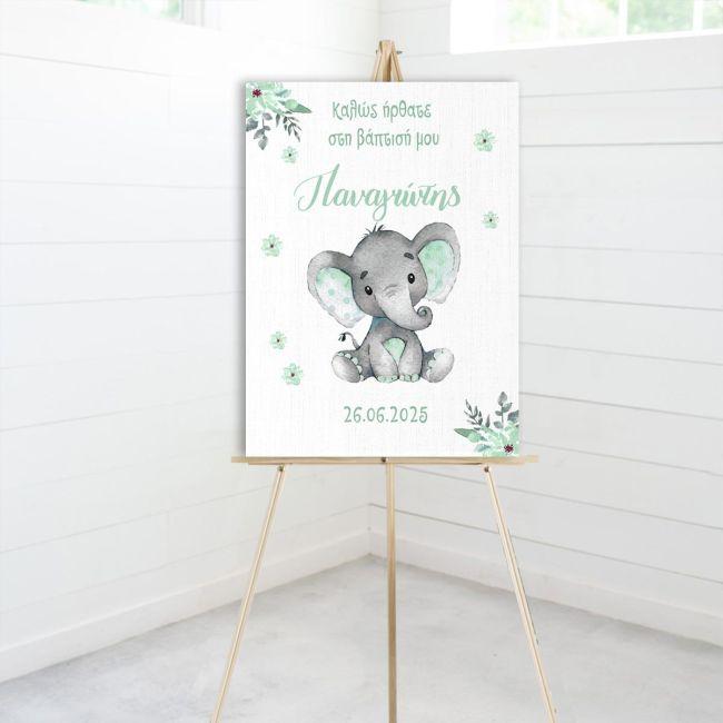 Canvas print welcome to my baptism,Elephantmint with flowers