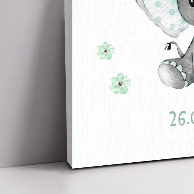 Canvas print welcome to my baptism,Elephantmint with flowers