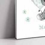 Canvas print welcome to my baptism,Elephantmint with flowers