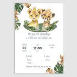 Προσκλητήριο βάπτισης δίδυμα, Λιονταράκι και τιγράκι 2