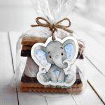 Labels carboard, Elephant blue watercolor