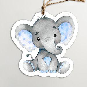Labels carboard, Elephant blue watercolor 2