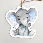 Labels carboard, Elephant blue watercolor