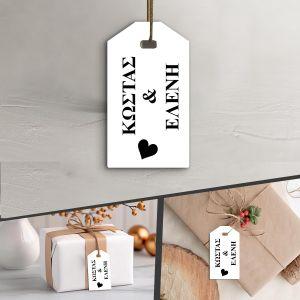 Cardboard Labels, white inner die cut heart 2