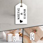 Cardboard Labels, white inner die cut heart