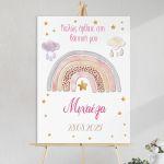 Canvas print welcome to my baptism , Rainbow watercolor