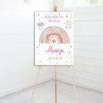 Canvas print welcome to my baptism , Rainbow watercolor
