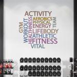 Αυτοκόλλητα τοίχου φράσεις. Fitness words