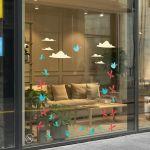 Wall stickers Spring time birds clouds and butterflies