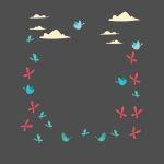 Wall stickers Spring time birds clouds and butterflies