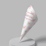 Paper candy cones Pink bows pattern