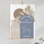 Πίνακας σε καμβά βάπτισης Baby boy boho 3 Καμβάς τελαρωμένος