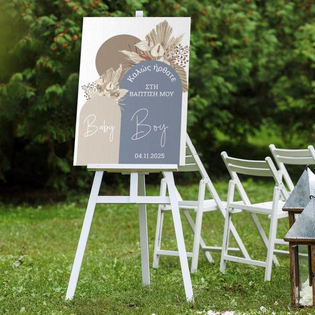 Canvas printwelcome to my baptism, Baby boy boho 2