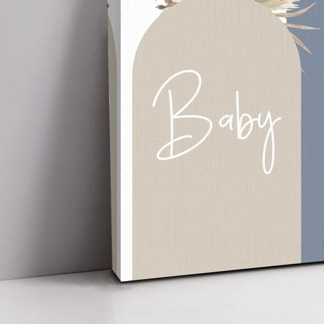 Πίνακας σε καμβά βάπτισης Baby boy boho 3 Καμβάς τελαρωμένος