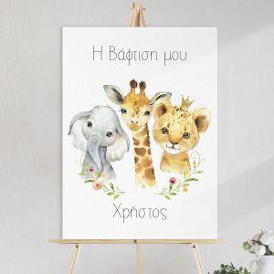 Canvas print baptism, Painted animals