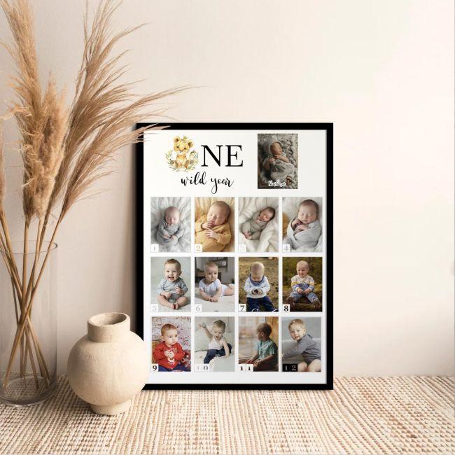 One wild year αφίσα κάδρο  με 12 + 1 φωτογραφίες   Αφίσα πόστερ με μαύρη κορνίζα