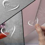 Transparent sticker label Heart personalized