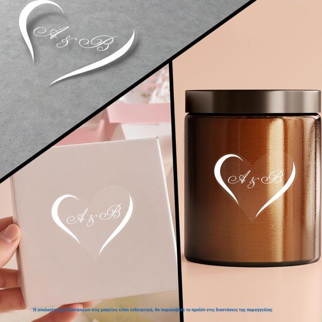 Transparent sticker label Heart personalized