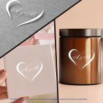 Transparent sticker label Heart personalized