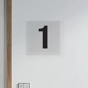 Room Sign, plexiglass black color number 2