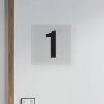 Αριθμοί δωματίων Plexiglass, διάφανο plexi , μαύρος αριθμός
