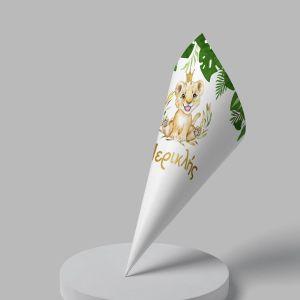 Paper candy cones Pink bows pattern