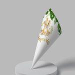 Paper candy cones Pink bows pattern