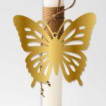 Wooden printed figure for baptism candle, personalized