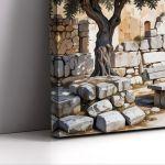 Canvas print Olive tree and bench