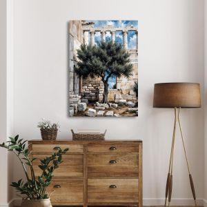Canvas print Olive tree with ancient ruins in the background Framed canvas View 1 2