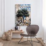 Canvas print Olive tree with ancient ruins in the background