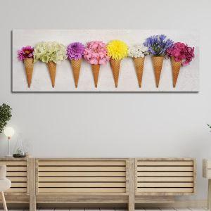 Πίνακας σε καμβά Floral σύνθεση πανοραμικός Καμβάς τελαρωμένος Όψη 1 2