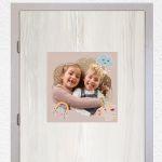 Sticker sign with photo, Unicorn, rainbow