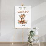 Canvas print baptism, Fox watercolor flowers