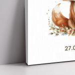 Canvas print baptism, Fox watercolor flowers