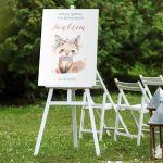 Canvas print baptism, Fox watercolor flowers 2