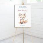 Canvas print baptism, Fox watercolor flowers 2