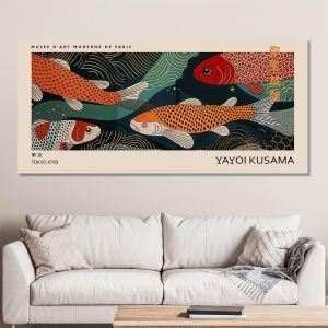 Canvas print Coloful kois reart (original YAYOI Kusama) Framed canvas View 1 2