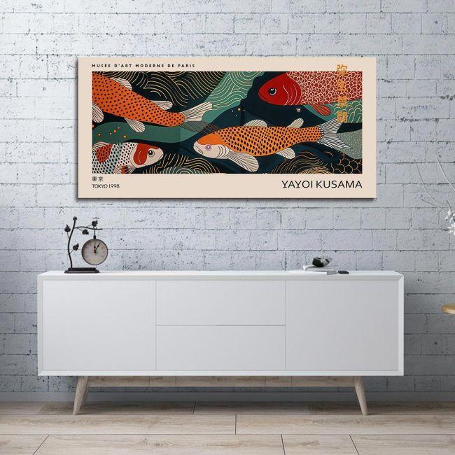 Canvas print Coloful kois, reart (original YAYOI Kusama)