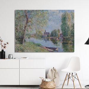 Canvas print River landscape in Moret, Sisley A.