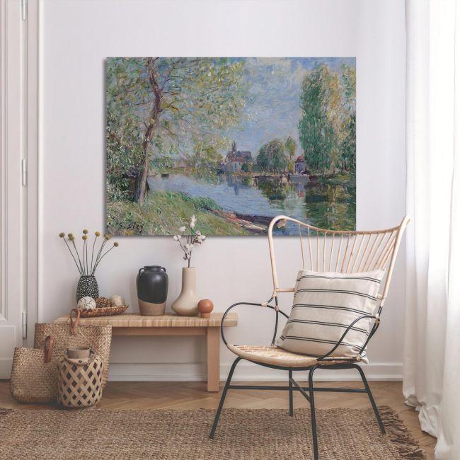 Canvas print River landscape in Moret, Sisley A.