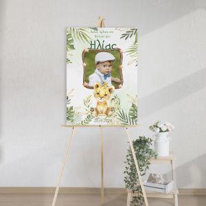 Canvas baptism Welcome Cute bluebear with balloons 2