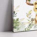 Canvas baptism Welcome Cute bluebear with balloons