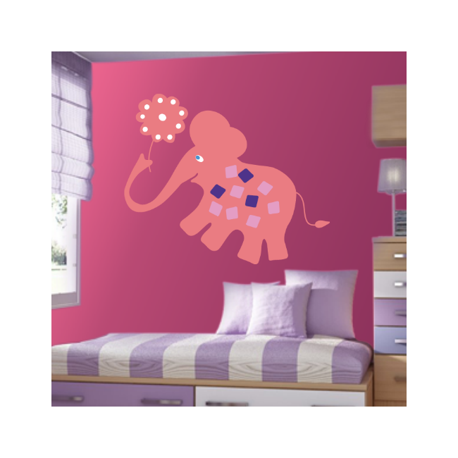 Kids wall stickers Pink elephant