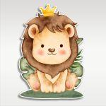 Wooden figure smiley lion prince