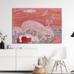 Canvas print Summer landscape reart, (original Fassianos)