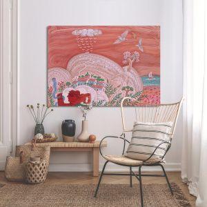 Canvas print Summer landscape reart (original Fassianos) Framed canvas View 1 2