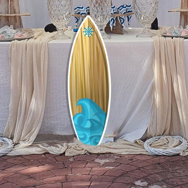 Wooden figure printed Surf board