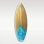Wooden figure printed Surf board