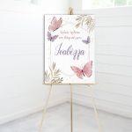 Canvaswelcome to my baptism, Butterflies floral